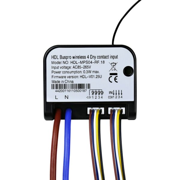 Módulo Inalámbrico de Contacto Seco de 4 Canales (Tipo L+N)